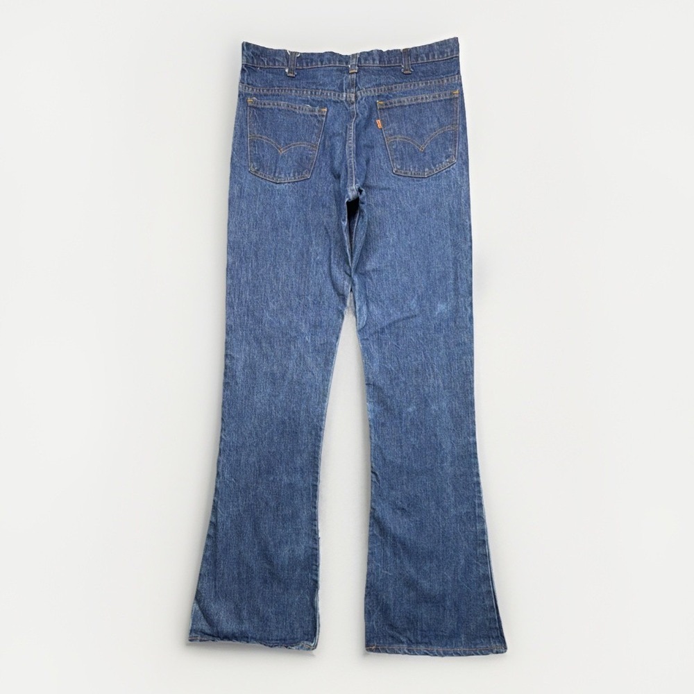 Vintage Levi's 646 Orange Tab Flared Denim Jeans Size 34x34 Bell Bottom 1982